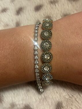 Vintage Rhinestone Sparkly Gold Stretch Bracelet
